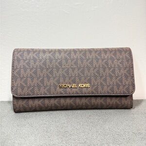 Michael Kors Monogram Tan Wallet